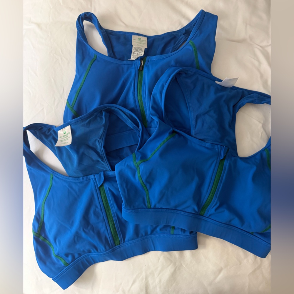 Jcrew SleekStretch zip-front sports bra 3 pack